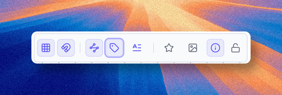 Contextual toolbar for formatting a diagram item