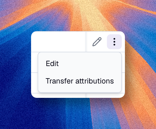 Menu contextuel d’une ligne utilisateur avec éditer et transférer