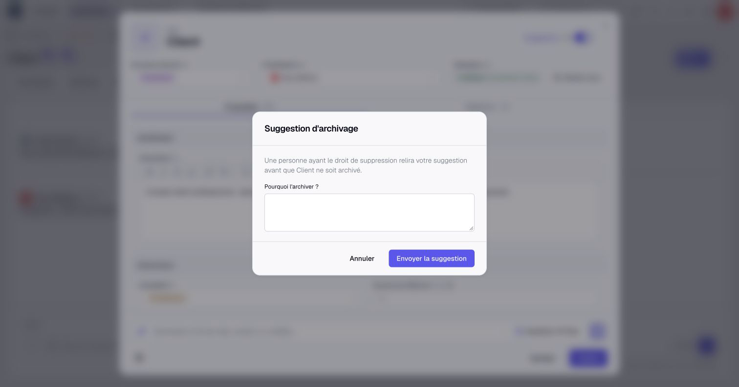 Explain why the asset should be archived before sending the request.